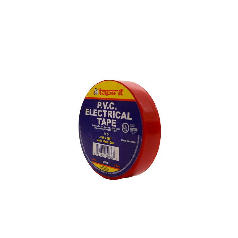 Tape it E66R PVC Electrical Tape, 7 mil Thick x
