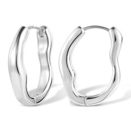 ALEXCRAFT Hoop Earrings Gold Silver Small Earrings Silver 925 Gift for Women Girlfriend Mum Girls, Sterling Silver, No Gemstone