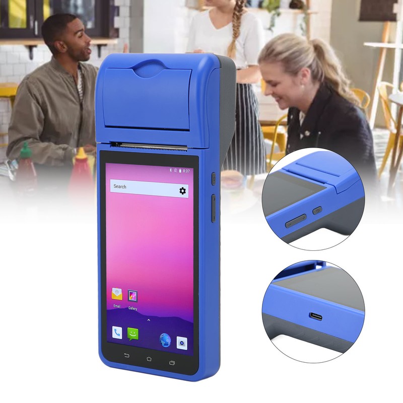 Handheld POS Machine 1280 X 720 HD Screen Thermal Printing