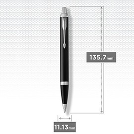 Parker Parker Im Boligrafo Negro Terminado En Cromo Tinta Negra Punto Mediano