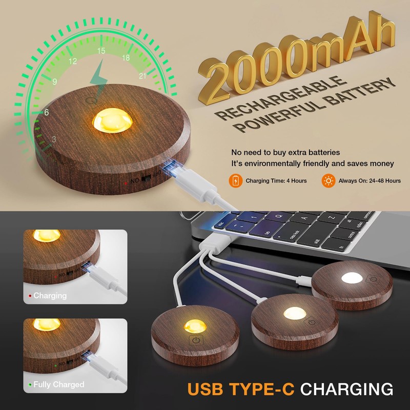MEKKLEON Puck Lights With Remote Control - Rechargeable, Wireless Under