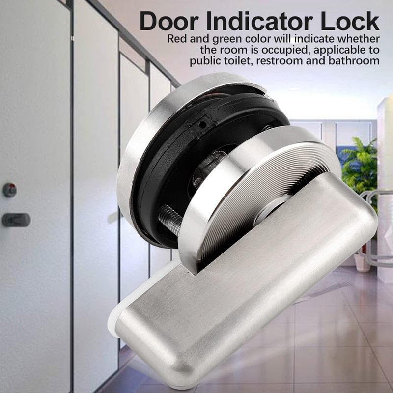 Toilet Cubicle Lock, Zinc Alloy Door Lock Vacant Engaged Privacy