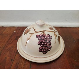 TableTops Unlimited NEW Tabletops Unlimited Villa Grande Butter Dish 8" Domed Covered Grapes Leaves