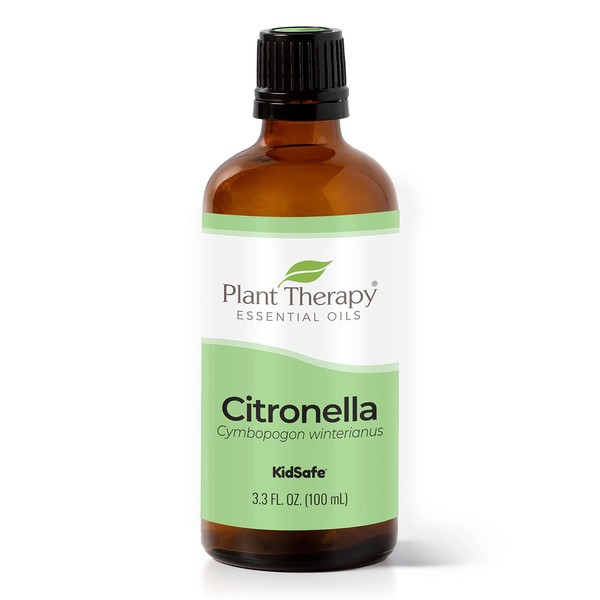 Plant Therapy Citronella Essential Oil 100 mL (3.3 oz) 100% Pure, Undiluted, Therapeutic Grade