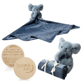 Elephant Baby Security Blanket, Newborn Baby, Soft Lovey Blanket, Newborn Snuggle Toy, Stuffed Animal, Unisex Cuddle Blanket, Nursery Essentials