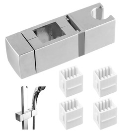 Handheld Showers Holder, Square Slider Bar Holder, with 4 Sizes Slip-On Lift Rod Mounts, Adjustable Shower Bracket, Shower Head Holder, Ideal for Any Rail Rectangular Shower Rails