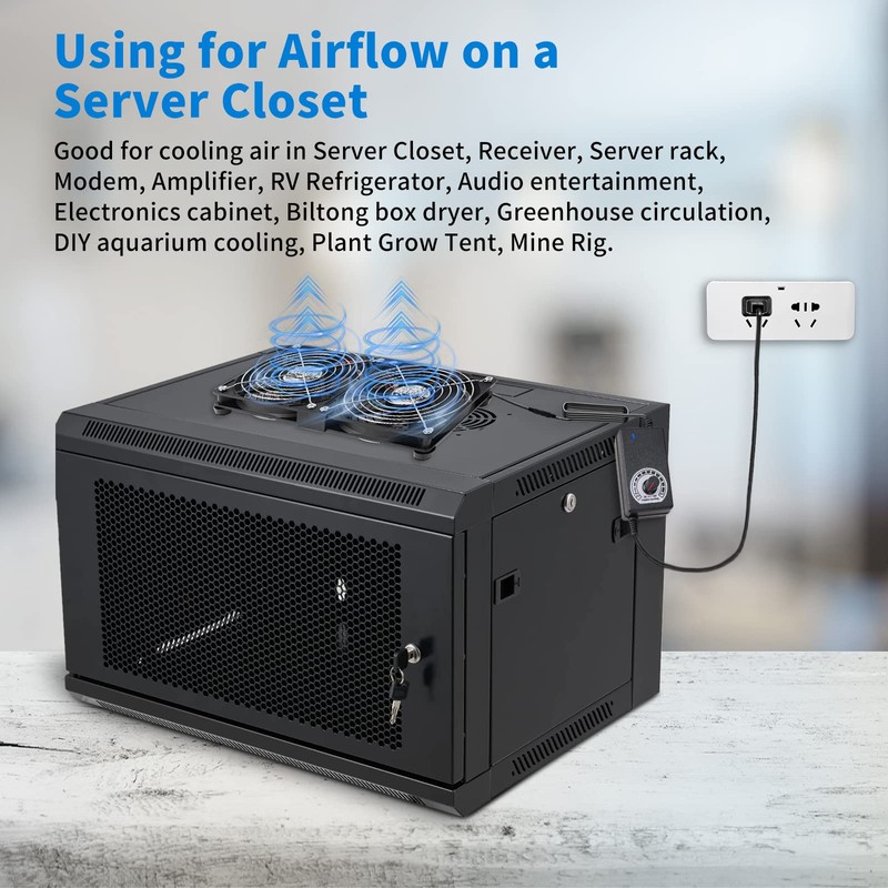 Dual 120mm High CFM Computer Fans with AC Plug, AC