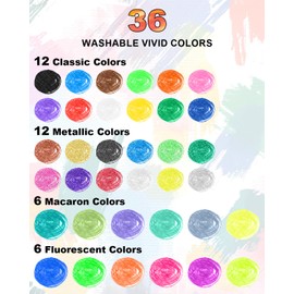 Roizefar Tempera Paint Sticks Kit,36 Colors Paint Sticks, Quick Drying, Safe and Washable Paints Crayons for Kids, Suitable for Paper, Wood, Canvas