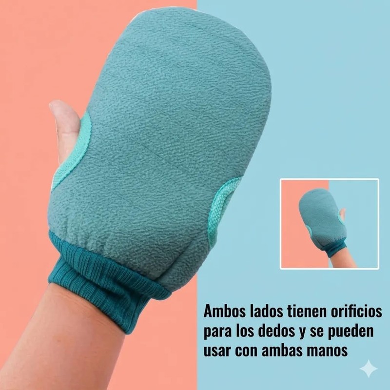 Guante Exfoliante de Baño Doble Cara ESTUCHELANDIA para una Piel