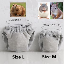 Reusable Washable Squirrel Diapers, Highly Absorbent with Strong & Flexible Pants No Leak Reusable Diapers Urine Wet Pants for Squirrel,Fancy Rat,Groundhog (M (3.9" - 6.3"), 3 Pcs)