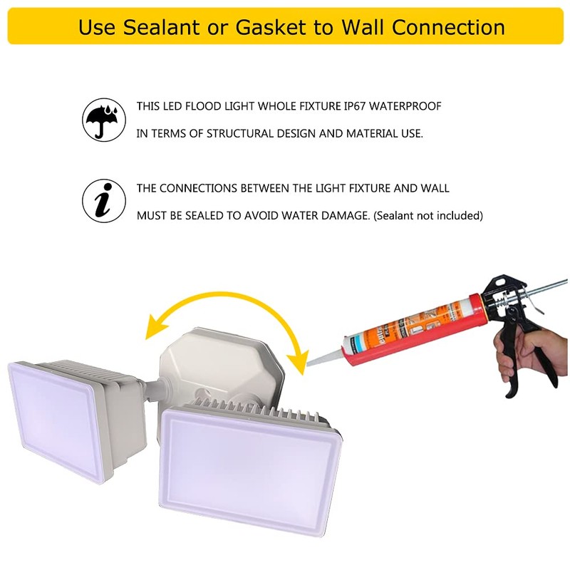 EMANER Exterior Dimmable Security Lights, Switch-Controlled Flood Light, Hardwired 24-Watt