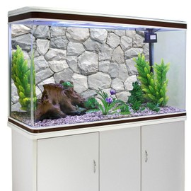 AWERT 24x12 inches White Stone Aquarium Background Rocky Fish Tank Background Rock Terrarium Background Vinyl