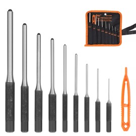 HORUSDY 9 Pieces Roll Pin Punch Set, Removing Repair Tool with Holder for Automotive, Watch Repair, Jewelry and Craft