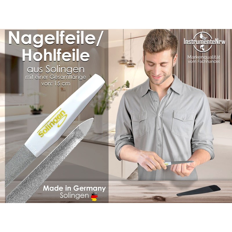Nail File Hollow File from Solingen Manicure Sapphire Nail File