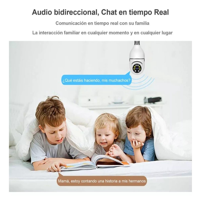 Camara Cámara Foco De Seguridad Wifi Visión Nocturna