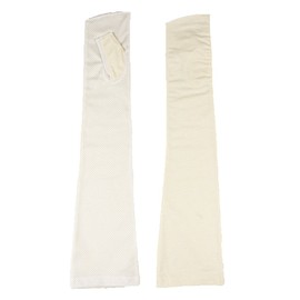 GlovesDepo Arm Cover, Cool Touch, Long Gloves, Fingerless, Women's, White