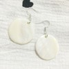 AMOR SPES Natural White Sea Shell Silver Drop Dangle Earrings