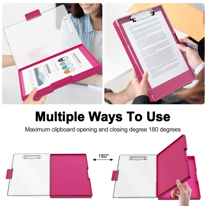 Clipboard with Storage, 8.5x11" Clip Boards with 2 Storage Case