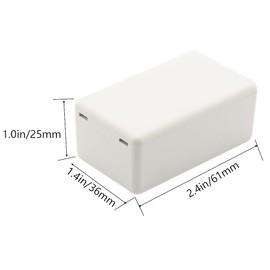 Zulkit 5Pcs Project Boxes ABS Plastic Electrical Project Power Case Small Junction Box White 2.4 x 1.42 x 0.98 inch (61 x 36 x 25 mm)