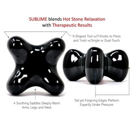 Sublime (Midnight)(Set of 2) Synergy Stone - Contoured Hot Stone Massage Tools - Deep Heat for Muscle Tension Relief - Relaxing and Therapeutic - Ultra-Smooth for on Skin with Oil or Over clothesÂ