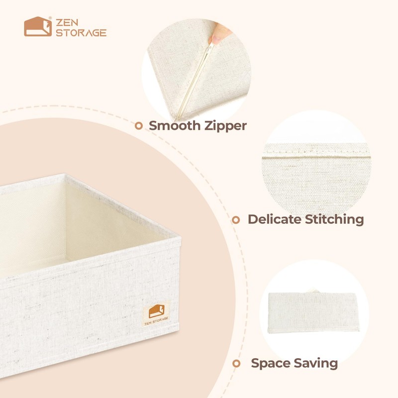 ZenStorage 12 Pack Linen Nursery Drawer Organizer for Baby Clothes,