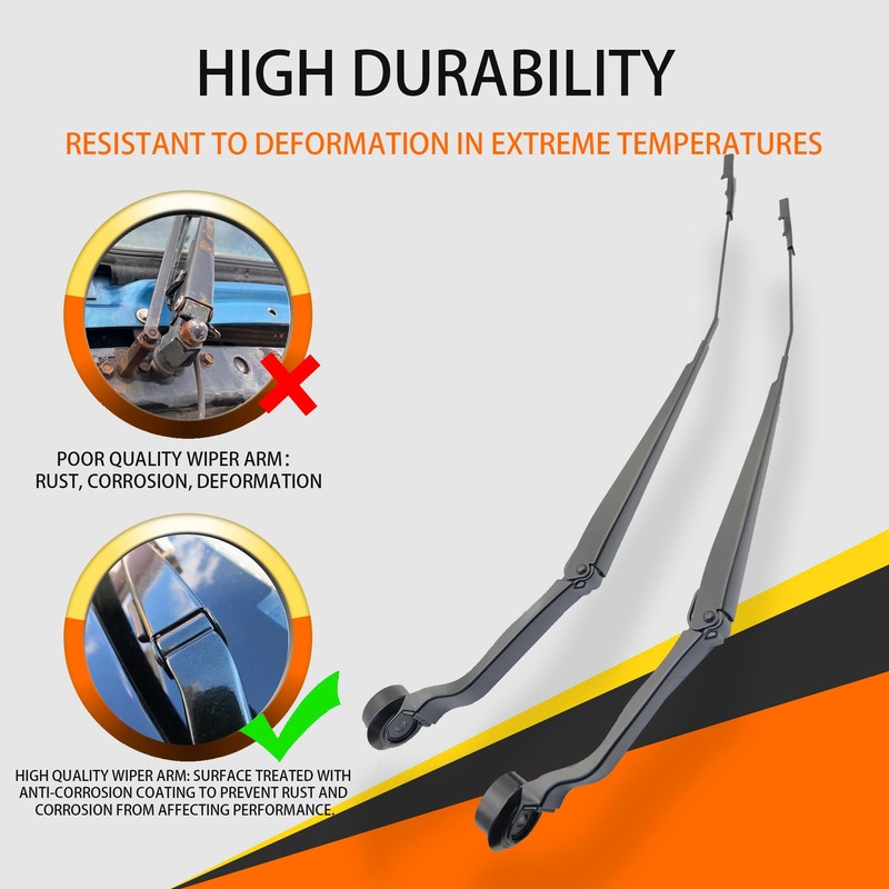 AutoHornix 1 Pair Front Windshield Wiper Arm Kit Noiseless Fits