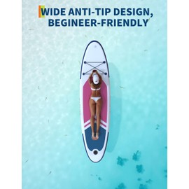 Inflatable Stand Up Paddle Board, 10'6"/11' Paddle Boards with Premium Accessories, Non-Slip EVA Deck, Ultra-Light Carry Bag Pump, SUP for Youth & Adults of All Skill Levels (Rose Red-White, 10.6ft)