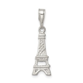 Sterling Silver Eiffel Tower Pendant Charm for Women with Detailed Paris Landmark Design, Travel Jewelry for Necklace or Bracelet, Romantic French Tower Piece, Unisex Cultural and Fashion Accessory