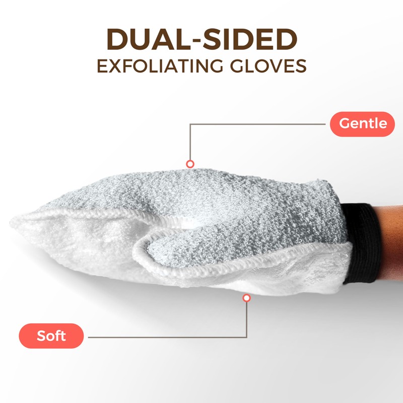 ZOMCHI 2 Pack Deep Exfoliating Glove with Dual Texture, Massage