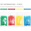 400Pcs Colored Zip Ties 4 Inch Small Zip Ties Cable