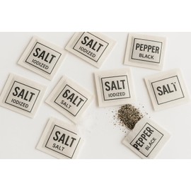 Iodized Salt and Black Pepper Sachet Portion Packets 100 Sachet Each, Individual portion sachets - Sel et Poivre Pack - Salt & Pepper packets with exclusive sticker by PaLiSoL CREATiONS - 200 total