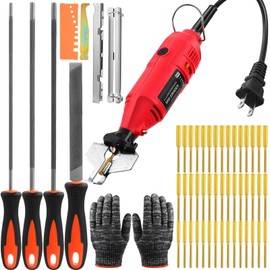 Threlaco Portable Electric Chainsaw Sharpener Kit with Chain Saw Sharpener Tool, 8 Pcs Chainsaw File Kit, 45 Pcs Diamond Chainsaw Sharpener(5/32'', 3/16'', 7/32'') for All Chainsaw Chains