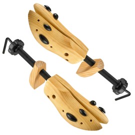 Professional 2-Way Wooden Shoe Stretcher, Deluxe Wooden Shoe Tree for Men or Women, Size Large, 1 Pair