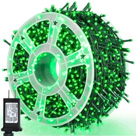 164Ft 500 LED Green St. Patrick's Day Lights, Waterproof 8 Twinkle with Memory Functions Green String Lights for Indoor Outdoor Tree Garden St. Patrick's Day Decoration