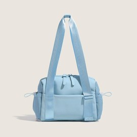 Mini Bag for Women Girls Small Gym Tote Bag with Wet Compartment Waterproof Travel Duffle Bag Cute Workout Sport Bag - Color: White