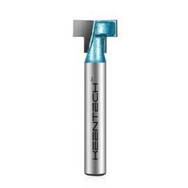 KEENTECH Router Bits, Carbide Tipped Keyhole Router Bit for Edge Forming, Industrial Grade Cutting Tools for Woodworking (1/4 Inch Shank x 1/2 Inch Diameter x 3/8 Inch Depth, KT16020804M)