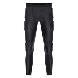Jellybro Men's Padded Compression Pants Football Girdle Athletic Leggings for Soccer Basketball Paintball Hockey