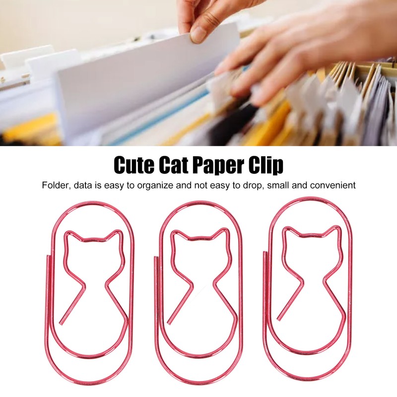 4 Box Cute Cat Paper Clip Fun Shaped Plated Surface