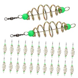 KICHOUSE 24Pcs Olive Shape Luminous Bead Fishing Bait Traps Lightweight Stable Fishing Feeders Create Lifelike Swimming Action to Attract Predators