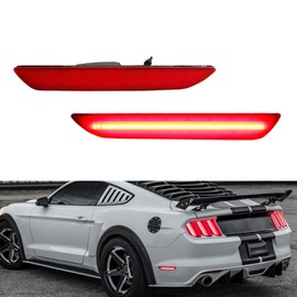Tonsya Para Ford Mustang 2015 2016 2017 2018 2019 2020 2021 2022 2023 luces de marcador lateral de parachoques trasero lente roja lámpara LED roja