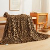 XeGe Luxury Faux Fur Leopard Print Throw Blanket, Soft 50x60