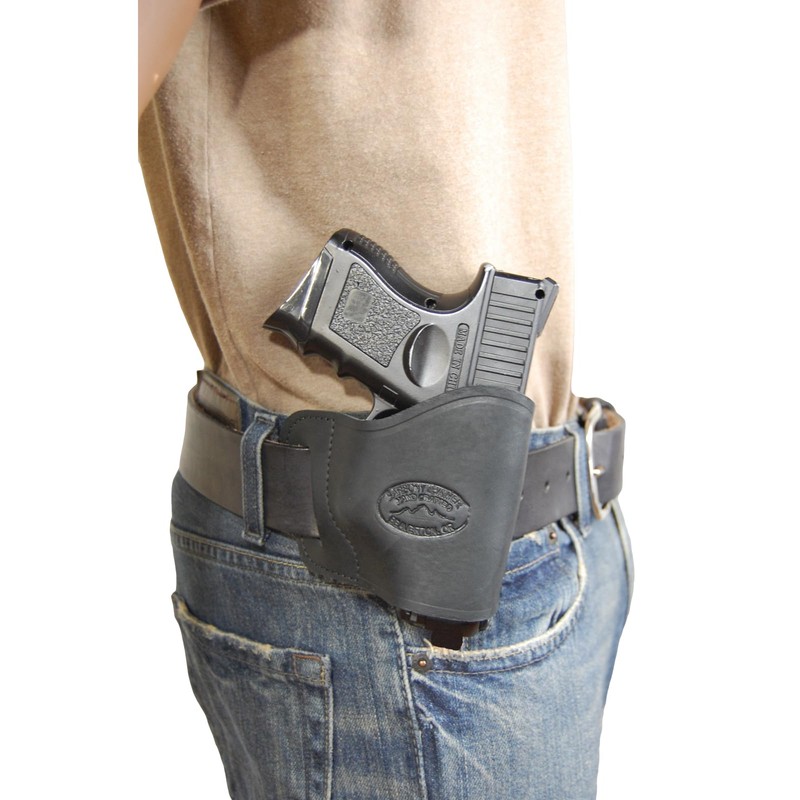Barsony Black Leather Yaqui OWB Holster for FN 509 Compact