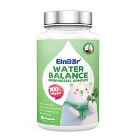 EinBär® Wasserbalance – 7-fach Brennnessel-Komplex mit Magnesium, Rosskastanie & Gotu Kola – 90 vegane Kapseln zur Unterstützung des Wasserhaushalts – laborgeprüft