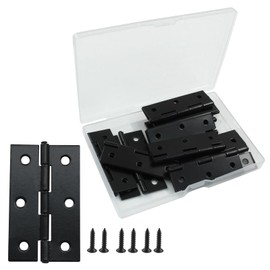 Zorveiio 12 Pack 2.5 Inch Door Hinge Cabinet Hinge,Folding Butt Hinges Black Furniture Hardware for Window Gate Closet,with Mounting Screws(60 * 36mm)