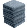 AYO Face Towels, Hotel Specifications, Set of 5, Smoke Blue,