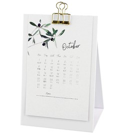 2025 Desk Calendar Monthly Standing Creative Calendar 5.5" x 8.3" - Charming Flowers (Oct. 2024 to Dec. 2025)