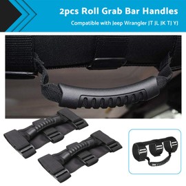 MAX COOL 2PCS Grab Handles Off Road Roll Grab Bar Handles Suitable for Jeep Wrangler JT JL JK TJ Black
