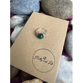 Crystal Birthstone Rings, Month Of Birth Rings, Crystal Rings, Healing Rings, Ring, Crystal Beads Ring (May - African Jade, N)