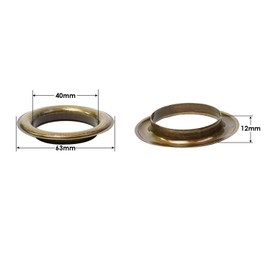 Trimming Shop 40mm Bronze Extra Large Eyelets Rings with Washers Pack of 10 - Grommets for Clothing and Leathercraft, Washers for Vinyl Banners & Canvas Holding