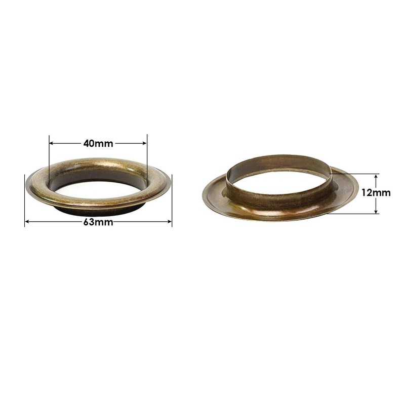 Trimming Shop 40mm Bronze Extra Large Eyelets Rings with Washers